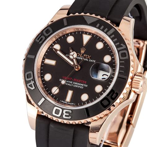 rolex yachtmaster black strap|rose gold yachtmaster rubber strap.